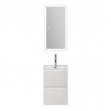 Тумба с раковиной подвесная BelBagno UNO-MINI-400-2C-SO-BO Bianco Opaco, раковина белая BB-8099-3-40