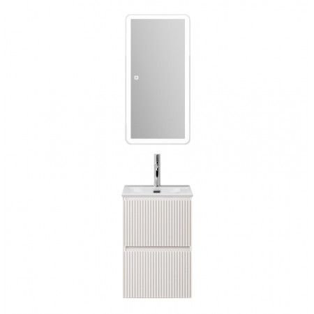 Тумба с раковиной подвесная BelBagno UNO-MINI-400-2C-SO-BO Bianco Opaco, раковина белая BB-8099-3-40 Тумба с раковиной подвесная BelBagno UNO-MINI-400-2C-SO-BO Bianco Opaco, раковина белая BB-8099-3-40