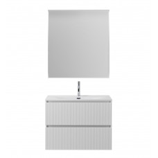 Тумба с раковиной подвесная BelBagno UNO-MINI-800-2C-SO-BO Bianco Opaco, раковина белая BB-8099-3-80