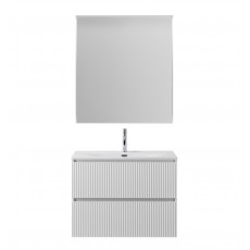 Тумба с раковиной подвесная BelBagno UNO-MINI-800-2C-SO-BO Bianco Opaco, раковина белая BB-8099-3-80