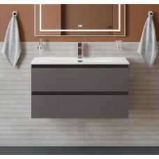 Тумба с раковиной подвесная BelBagno KRAFT-900-2C-SO-GSO Темно-Серый матовый, раковина белая BB-8099-90
