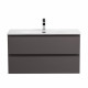 Тумба с раковиной подвесная BelBagno KRAFT-900-2C-SO-GSO Темно-Серый матовый, раковина белая BB-8099-90 Тумба с раковиной подвесная BelBagno KRAFT-900-2C-SO-GSO Темно-Серый матовый, раковина белая BB-8099-90