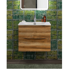 Тумба с раковиной подвесная BelBagno MARINO-CER-N-600-2C-SO-RR-P Rovere Rustico, раковина белая BB-8099-60