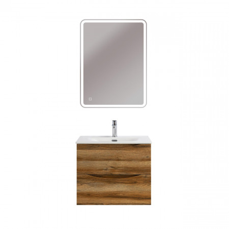 Тумба с раковиной подвесная BelBagno MARINO-CER-N-600-2C-SO-RR-P Rovere Rustico, раковина белая BB-8099-60 Тумба с раковиной подвесная BelBagno MARINO-CER-N-600-2C-SO-RR-P Rovere Rustico, раковина белая BB-8099-60