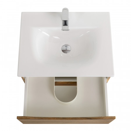 Тумба с раковиной подвесная BelBagno MARINO-CER-N-600-2C-SO-RR-P Rovere Rustico, раковина белая BB-8099-60 Тумба с раковиной подвесная BelBagno MARINO-CER-N-600-2C-SO-RR-P Rovere Rustico, раковина белая BB-8099-60