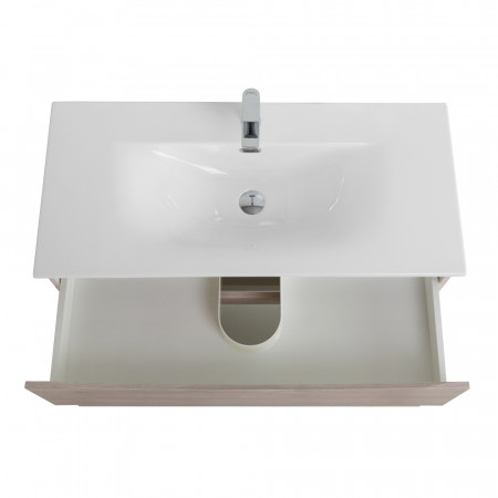 Тумба с раковиной подвесная BelBagno MARINO-CER-N-1000-2C-SO-RG-P Rovere Grigio, раковина белая BB-8099-100 Тумба с раковиной подвесная BelBagno MARINO-CER-N-1000-2C-SO-RG-P Rovere Grigio, раковина белая BB-8099-100