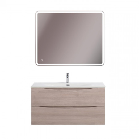 Тумба с раковиной подвесная BelBagno MARINO-CER-N-1000-2C-SO-RG-P Rovere Grigio, раковина белая BB-8099-100 Тумба с раковиной подвесная BelBagno MARINO-CER-N-1000-2C-SO-RG-P Rovere Grigio, раковина белая BB-8099-100