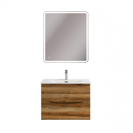 Тумба с раковиной подвесная BelBagno MARINO-CER-MINI-700-2C-SO-RR-P Rovere Rustico, раковина белая BB-8099-3-70 Тумба с раковиной подвесная BelBagno MARINO-CER-MINI-700-2C-SO-RR-P Rovere Rustico, раковина белая BB-8099-3-70