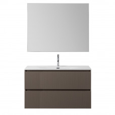 Тумба с раковиной подвесная BelBagno UNO-MINI-1000-2C-SO-СO Бежевый матовый, раковина белая BB-8099-3-100