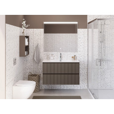 Тумба с раковиной подвесная BelBagno UNO-MINI-1000-2C-SO-СO Бежевый матовый, раковина белая BB-8099-3-100