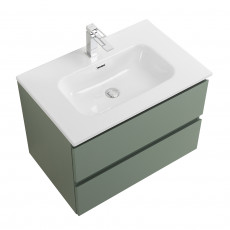 Тумба с раковиной подвесная BelBagno KRAFT-700-2C-SO-VO Еловый матовый, раковина белая BB700ETL