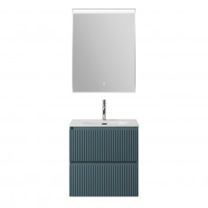 Тумба с раковиной подвесная BelBagno UNO-MINI-600-2C-SO-AO Голубой матовый, раковина белая BB-8099-3-60