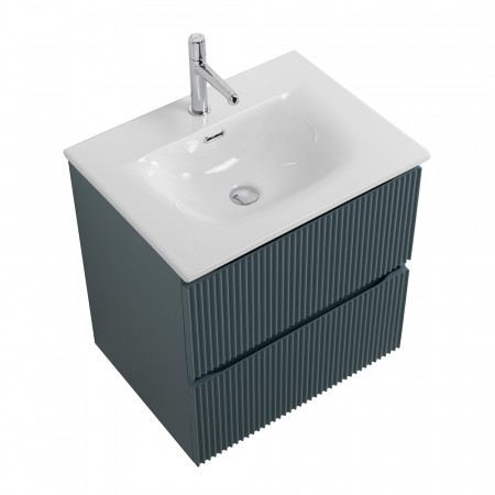 Тумба с раковиной подвесная BelBagno UNO-MINI-600-2C-SO-AO Голубой матовый, раковина белая BB-8099-3-60 Тумба с раковиной подвесная BelBagno UNO-MINI-600-2C-SO-AO Голубой матовый, раковина белая BB-8099-3-60
