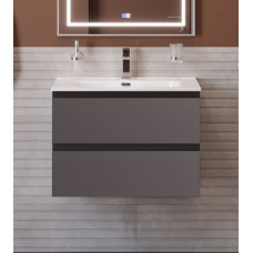 Тумба с раковиной подвесная BelBagno KRAFT-700-2C-SO-GSO Темно-Серый матовый, раковина белая BB700ETL