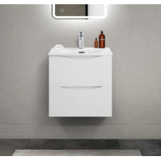 Тумба с раковиной подвесная BelBagno MARINO-CER-MINI-500-2C-SO-BL-P Bianco Lucido, раковина белая BB-8099-3-50