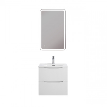 Тумба с раковиной подвесная BelBagno MARINO-CER-MINI-500-2C-SO-BL-P Bianco Lucido, раковина белая BB-8099-3-50 Тумба с раковиной подвесная BelBagno MARINO-CER-MINI-500-2C-SO-BL-P Bianco Lucido, раковина белая BB-8099-3-50