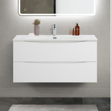 Тумба с раковиной подвесная BelBagno MARINO-CER-MINI-1000-2C-SO-BL-P Bianco Lucido, раковина белая BB-8099-3-100
