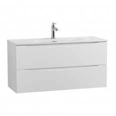 Тумба с раковиной подвесная BelBagno MARINO-CER-MINI-1000-2C-SO-BL-P Bianco Lucido, раковина белая BB-8099-3-100