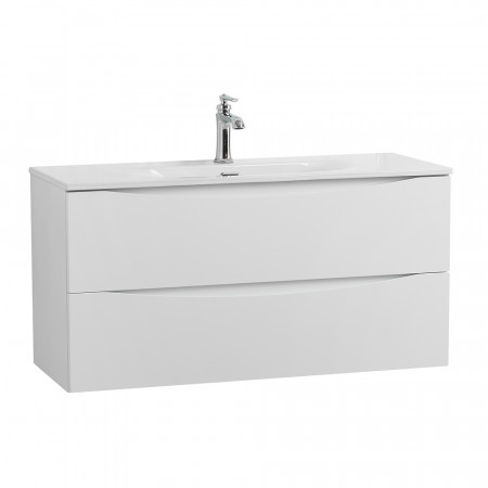 Тумба с раковиной подвесная BelBagno MARINO-CER-MINI-1000-2C-SO-BL-P Bianco Lucido, раковина белая BB-8099-3-100 Тумба с раковиной подвесная BelBagno MARINO-CER-MINI-1000-2C-SO-BL-P Bianco Lucido, раковина белая BB-8099-3-100