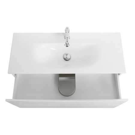 Тумба с раковиной подвесная BelBagno MARINO-CER-MINI-1000-2C-SO-BL-P Bianco Lucido, раковина белая BB-8099-3-100 Тумба с раковиной подвесная BelBagno MARINO-CER-MINI-1000-2C-SO-BL-P Bianco Lucido, раковина белая BB-8099-3-100