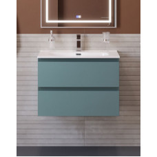 Тумба с раковиной подвесная BelBagno KRAFT-600-2C-SO-AO Голубой матовый, раковина белая BB600ETL