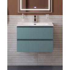 Тумба с раковиной подвесная BelBagno KRAFT-600-2C-SO-AO Голубой матовый, раковина белая BB600ETL