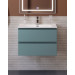 Тумба с раковиной подвесная BelBagno KRAFT-600-2C-SO-AO Голубой матовый, раковина белая BB600ETL