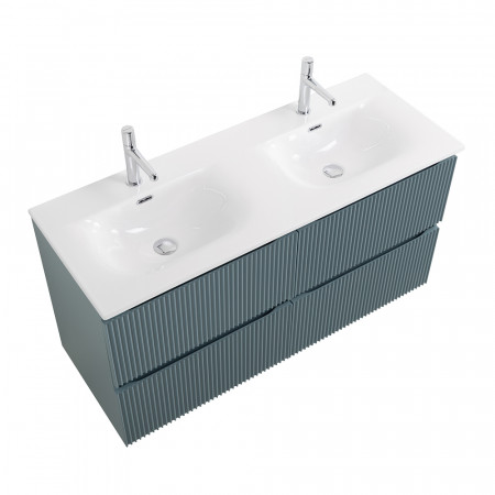 Тумба с раковиной подвесная BelBagno UNO-1200-4C-SO-AO Голубой матовый, раковина белая BB-8099-120-2 с 2-я чашами Тумба с раковиной подвесная BelBagno UNO-1200-4C-SO-AO Голубой матовый, раковина белая BB-8099-120-2 с 2-я чашами