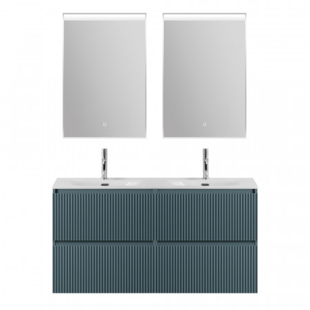 Тумба с раковиной подвесная BelBagno UNO-1200-4C-SO-AO Голубой матовый, раковина белая BB-8099-120-2 с 2-я чашами Тумба с раковиной подвесная BelBagno UNO-1200-4C-SO-AO Голубой матовый, раковина белая BB-8099-120-2 с 2-я чашами