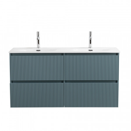 Тумба с раковиной подвесная BelBagno UNO-1200-4C-SO-AO Голубой матовый, раковина белая BB-8099-120-2 с 2-я чашами Тумба с раковиной подвесная BelBagno UNO-1200-4C-SO-AO Голубой матовый, раковина белая BB-8099-120-2 с 2-я чашами
