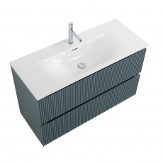 Тумба с раковиной подвесная BelBagno UNO-MINI-900-2C-SO-AO Голубой матовый, раковина белая BB-8099-3-90