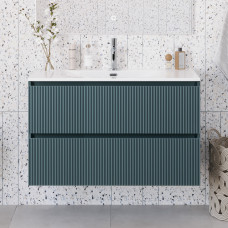 Тумба с раковиной подвесная BelBagno UNO-MINI-900-2C-SO-AO Голубой матовый, раковина белая BB-8099-3-90