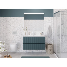 Тумба с раковиной подвесная BelBagno UNO-MINI-900-2C-SO-AO Голубой матовый, раковина белая BB-8099-3-90