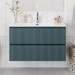 Тумба с раковиной подвесная BelBagno UNO-1200-2C-SO-AO Голубой матовый, раковина белая BB-8099-120