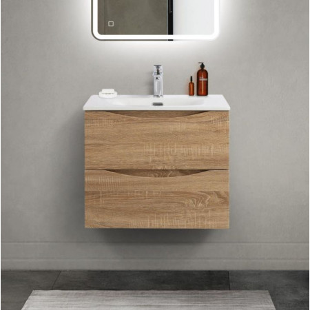 Тумба с раковиной подвесная BelBagno MARINO-CER-MINI-600-2C-SO-WO-P Rovere Bianco, раковина белая BB-8099-3-60 Тумба с раковиной подвесная BelBagno MARINO-CER-MINI-600-2C-SO-WO-P Rovere Bianco, раковина белая BB-8099-3-60