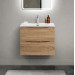 Тумба с раковиной подвесная BelBagno MARINO-CER-MINI-600-2C-SO-WO-P Rovere Bianco, раковина белая BB-8099-3-60