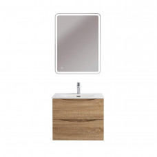 Тумба с раковиной подвесная BelBagno MARINO-CER-MINI-600-2C-SO-WO-P Rovere Bianco, раковина белая BB-8099-3-60