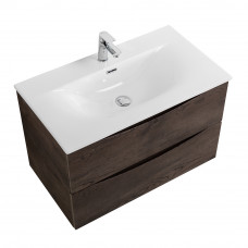 Тумба с раковиной подвесная BelBagno MARINO-CER-N-800-2C-SO-RNG-P Rovere Nature Grigio, раковина белая BB-8099-80