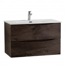 Тумба с раковиной подвесная BelBagno MARINO-CER-N-800-2C-SO-RNG-P Rovere Nature Grigio, раковина белая BB-8099-80