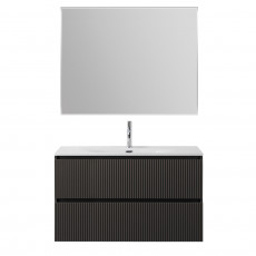 Тумба с раковиной подвесная BelBagno UNO-MINI-900-2C-SO-GSO Темно-Серый матовый, раковина белая BB-8099-3-90