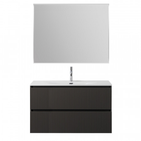 Тумба с раковиной подвесная BelBagno UNO-MINI-900-2C-SO-GSO Темно-Серый матовый, раковина белая BB-8099-3-90 Тумба с раковиной подвесная BelBagno UNO-MINI-900-2C-SO-GSO Темно-Серый матовый, раковина белая BB-8099-3-90