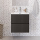 Тумба с раковиной подвесная BelBagno UNO-MINI-600-2C-SO-GSO Темно-Серый матовый, раковина белая BB-8099-3-60 Тумба с раковиной подвесная BelBagno UNO-MINI-600-2C-SO-GSO Темно-Серый матовый, раковина белая BB-8099-3-60