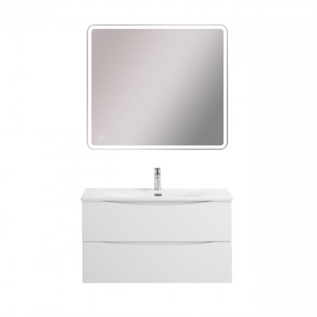 Тумба с раковиной подвесная BelBagno MARINO-CER-MINI-900-2C-SO-BO-P Bianco Opaco, раковина белая BB-8099-3-90 Тумба с раковиной подвесная BelBagno MARINO-CER-MINI-900-2C-SO-BO-P Bianco Opaco, раковина белая BB-8099-3-90