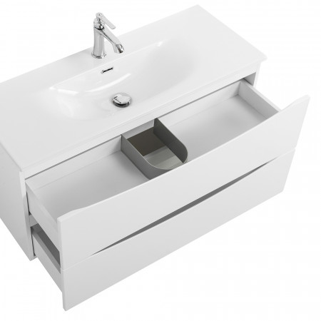 Тумба с раковиной подвесная BelBagno MARINO-CER-MINI-900-2C-SO-BO-P Bianco Opaco, раковина белая BB-8099-3-90 Тумба с раковиной подвесная BelBagno MARINO-CER-MINI-900-2C-SO-BO-P Bianco Opaco, раковина белая BB-8099-3-90