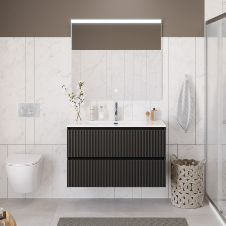 Тумба с раковиной подвесная BelBagno UNO-1200-2C-SO-GSO Темно-Серый матовый, раковина белая BB-8099-120 Тумба с раковиной подвесная BelBagno UNO-1200-2C-SO-GSO Темно-Серый матовый, раковина белая BB-8099-120