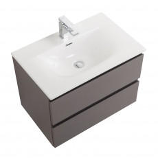 Тумба с раковиной подвесная BelBagno KRAFT-600-2C-SO-GSO Темно-Серый матовый, раковина белая BB-8099-60