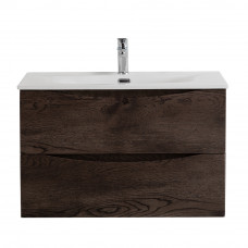 Тумба с раковиной подвесная BelBagno MARINO-CER-N-900-2C-SO-RNG-P Rovere Nature Grigio, раковина белая BB-8099-90