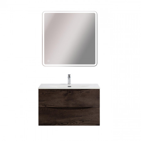 Тумба с раковиной подвесная BelBagno MARINO-CER-N-900-2C-SO-RNG-P Rovere Nature Grigio, раковина белая BB-8099-90 Тумба с раковиной подвесная BelBagno MARINO-CER-N-900-2C-SO-RNG-P Rovere Nature Grigio, раковина белая BB-8099-90