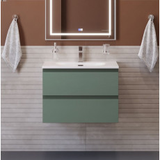 Тумба с раковиной подвесная BelBagno KRAFT-600-2C-SO-VO Еловый матовый, раковина белая BB-8099-60