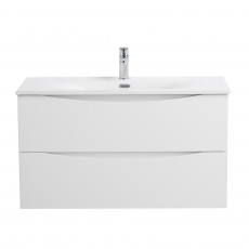 Тумба с раковиной подвесная BelBagno MARINO-CER-N-900-2C-SO-BO-P Bianco Opaco, раковина белая BB-8099-90